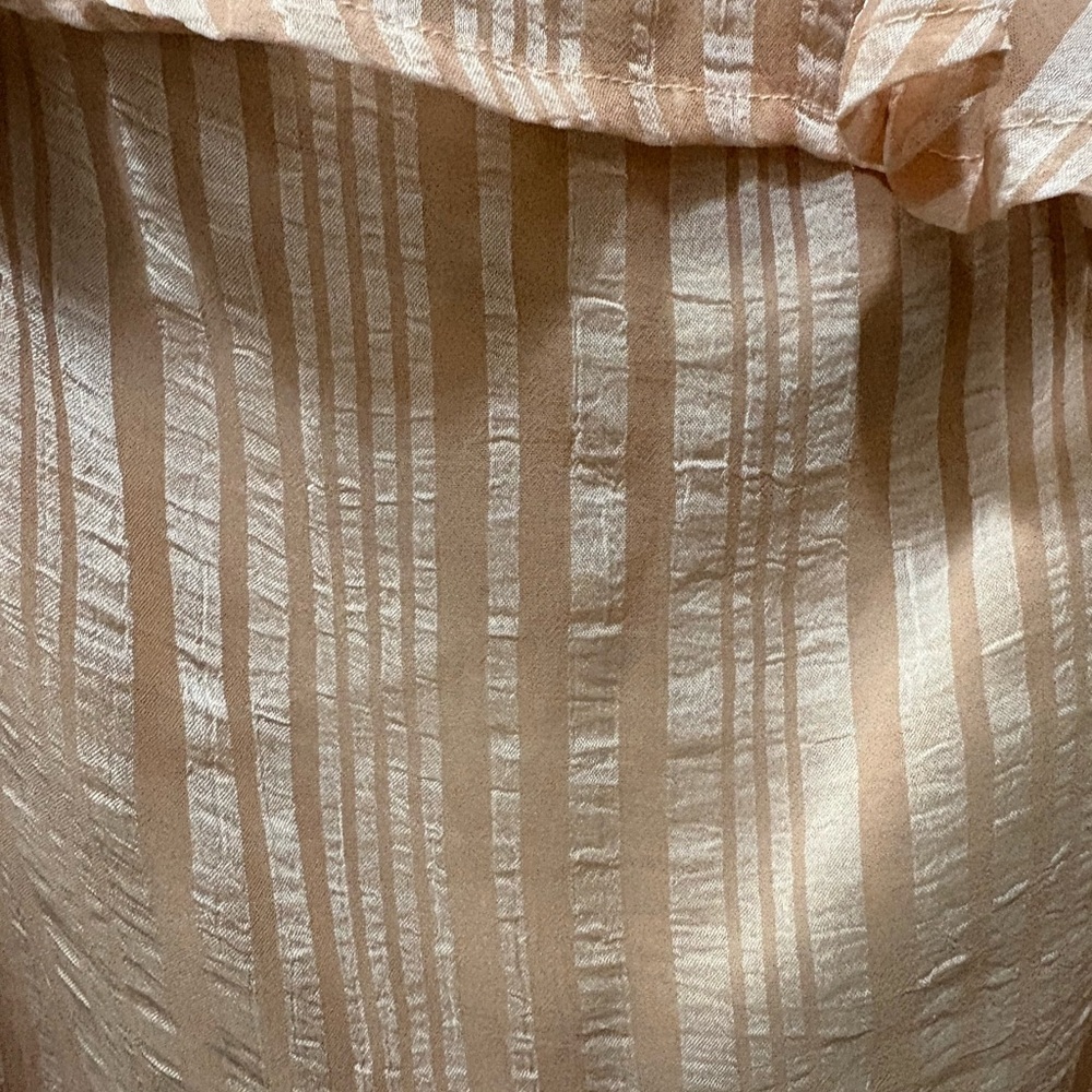 Flying Tomato Peach Striped Ruffle Blouse - Picture 4 of 4